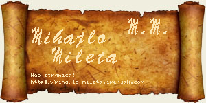 Mihajlo Mileta vizit kartica